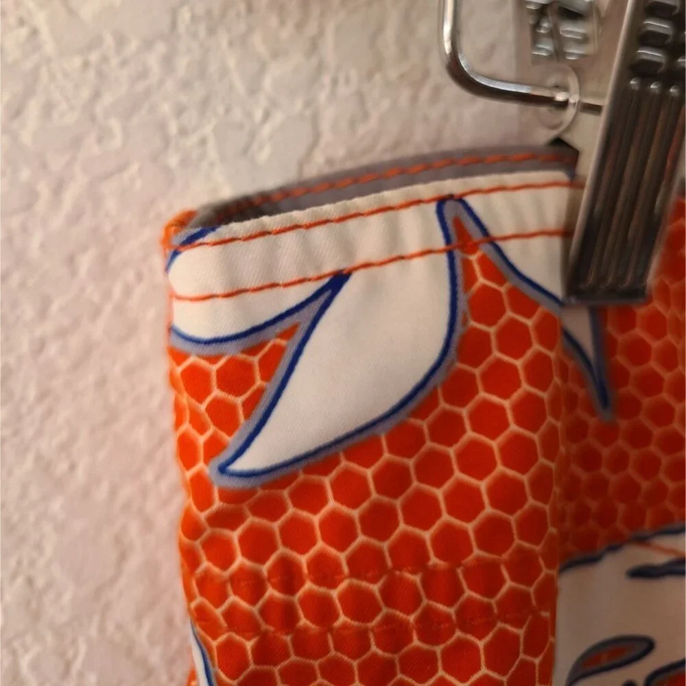 Billabong Y2K US Men's Size 33 Orange Hibiscus Aloha Board Shorts 9